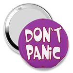 Purple Don t Panic Sign 3  Handbag Mirror Front