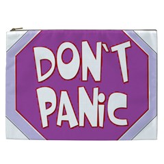 Purple Don t Panic Sign Cosmetic Bag (xxl) by FunWithFibro