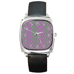 Pattern Square Leather Watch by Siebenhuehner