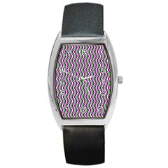 Pattern Tonneau Leather Watch by Siebenhuehner