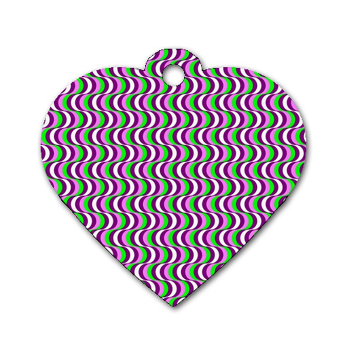 Pattern Dog Tag Heart (Two Sided)