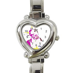 Untitled 3 Colour Heart Italian Charm Watch  by nadiajanedesign