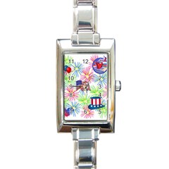 Patriot Fireworks Rectangular Italian Charm Watch by StuffOrSomething