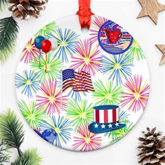 Patriot Fireworks Round Ornament by StuffOrSomething