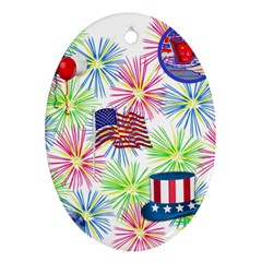 Patriot Fireworks Oval Ornament