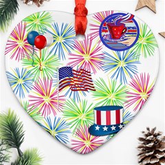 Patriot Fireworks Heart Ornament by StuffOrSomething