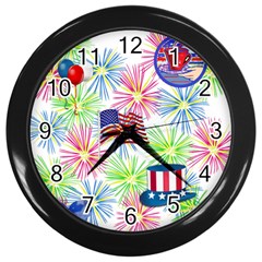 Patriot Fireworks Wall Clock (black) by StuffOrSomething