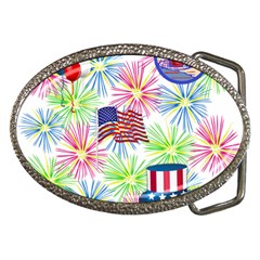 Patriot Fireworks Belt Buckle (oval) by StuffOrSomething