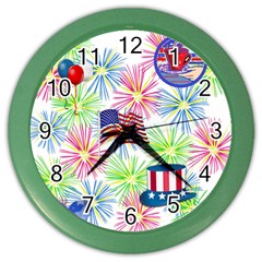 Patriot Fireworks Wall Clock (color) by StuffOrSomething