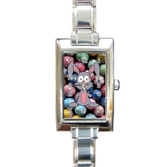 Easter Egg Bunny Treasure Rectangular Italian Charm Watch by StuffOrSomething