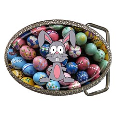 Easter Egg Bunny Treasure Belt Buckle (oval) by StuffOrSomething