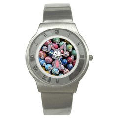 Easter Egg Bunny Treasure Stainless Steel Watch (slim) by StuffOrSomething