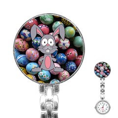 Easter Egg Bunny Treasure Stainless Steel Nurses Watch by StuffOrSomething