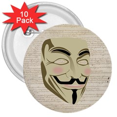 We The Anonymous People 3  Button (10 Pack) by StuffOrSomething