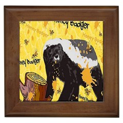 Honeybadgersnack Framed Ceramic Tile by BlueVelvetDesigns