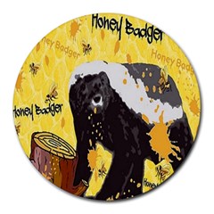 Honeybadgersnack 8  Mouse Pad (round) by BlueVelvetDesigns