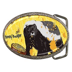 Honeybadgersnack Belt Buckle (oval) by BlueVelvetDesigns