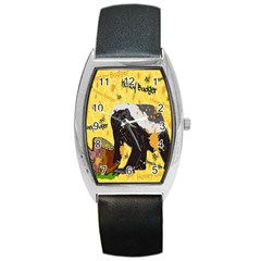 Honeybadgersnack Tonneau Leather Watch