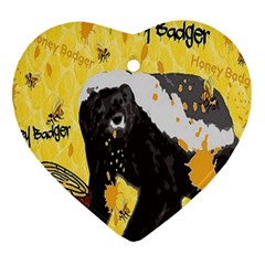 Honeybadgersnack Heart Ornament (two Sides) by BlueVelvetDesigns