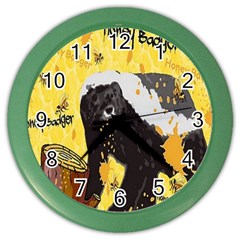 Honeybadgersnack Wall Clock (color) by BlueVelvetDesigns