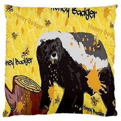 Honeybadgersnack Large Cushion Case (two Sided)  by BlueVelvetDesigns