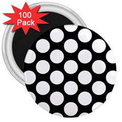 Black And White Polkadot 3  Button Magnet (100 Pack) by Zandiepants