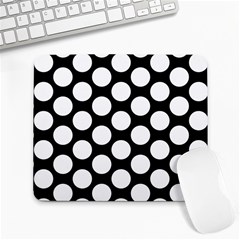 Black And White Polkadot Large Mouse Pad (rectangle) by Zandiepants