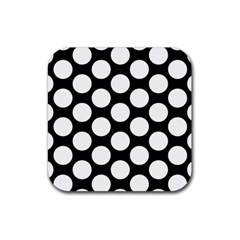 Black And White Polkadot Drink Coaster (square) by Zandiepants