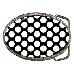 Black And White Polkadot Belt Buckle (oval) by Zandiepants