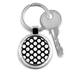 Black And White Polkadot Key Chain (round) by Zandiepants