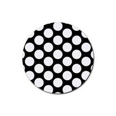 Black And White Polkadot Drink Coaster (round) by Zandiepants