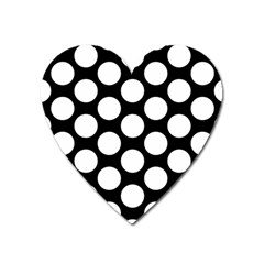 Black And White Polkadot Magnet (heart) by Zandiepants