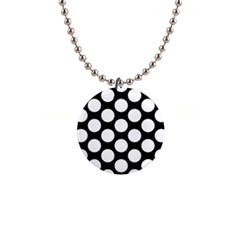 Black And White Polkadot Button Necklace by Zandiepants