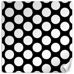 Black And White Polkadot Canvas 20  X 20  (unframed) by Zandiepants