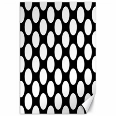 Black And White Polkadot Canvas 20  X 30  (unframed) by Zandiepants