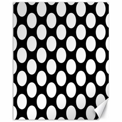 Black And White Polkadot Canvas 11  X 14  (unframed) by Zandiepants