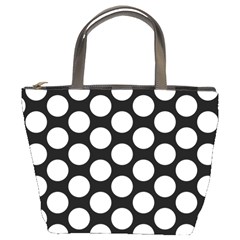 Black And White Polkadot Bucket Handbag by Zandiepants