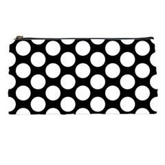 Black And White Polkadot Pencil Case by Zandiepants