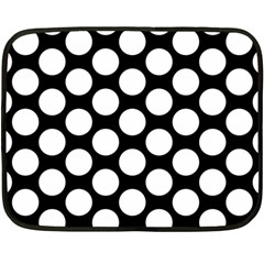 Black And White Polkadot Mini Fleece Blanket (two Sided) by Zandiepants