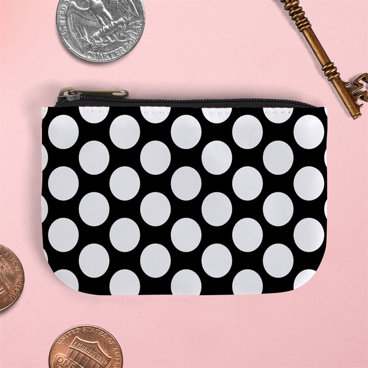 Black And White Polkadot Coin Change Purse