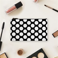 Black And White Polkadot Cosmetic Bag (small) by Zandiepants