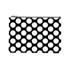 Black And White Polkadot Cosmetic Bag (large) by Zandiepants