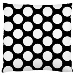 Black And White Polkadot Large Cushion Case (single Sided)  by Zandiepants