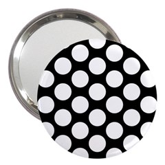 Black And White Polkadot 3  Handbag Mirror by Zandiepants