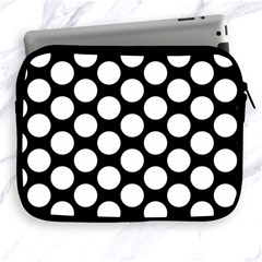 Black And White Polkadot Apple Ipad Zippered Sleeve by Zandiepants