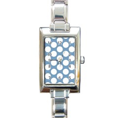 Blue Polkadot Rectangular Italian Charm Watch by Zandiepants