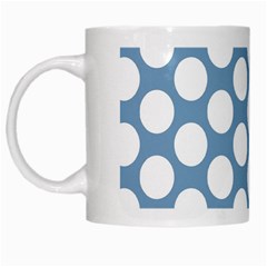 Blue Polkadot White Coffee Mug by Zandiepants