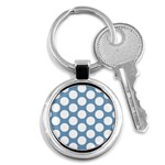 Blue Polkadot Key Chain (Round) Front