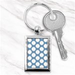 Blue Polkadot Key Chain (Rectangle) Front