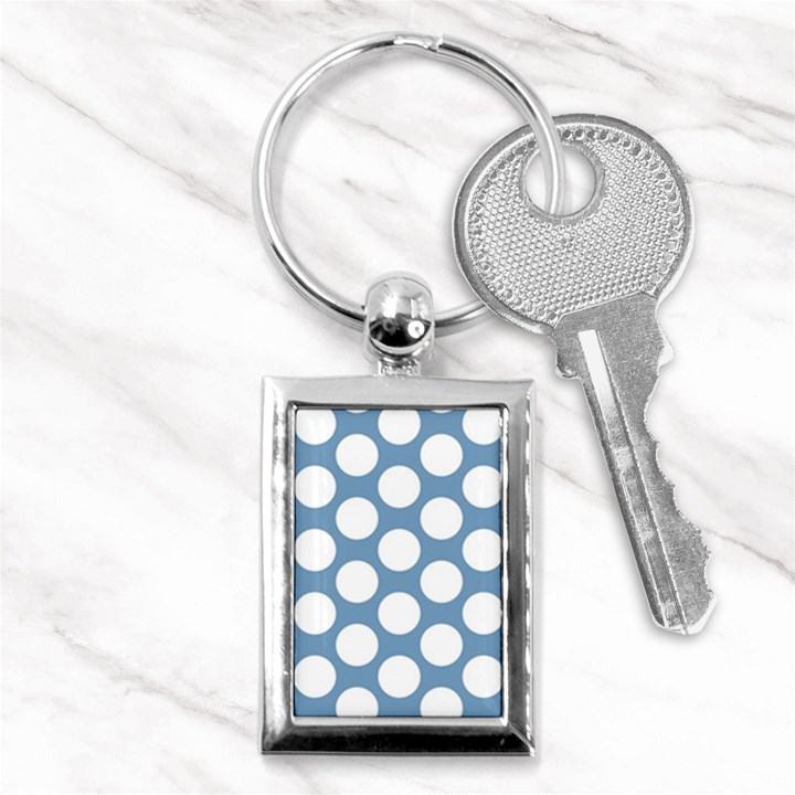 Blue Polkadot Key Chain (Rectangle)